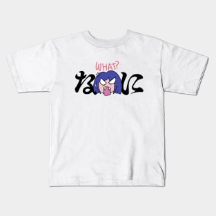 Anime Girl Angry Face Expression asking What in Japanese Kids T-Shirt